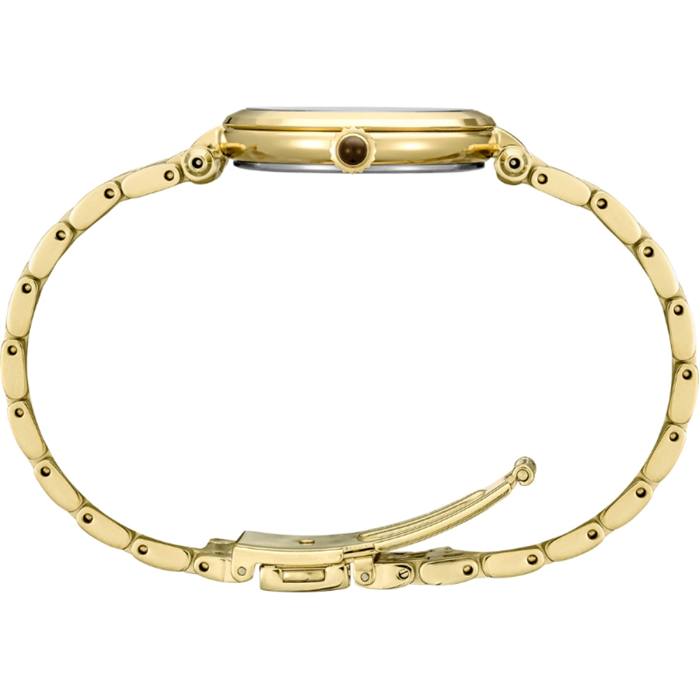 Seiko Diamond Collection Gold-Tone Quartz Watch with Diamonds, SRZ536