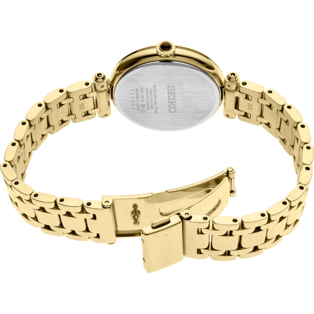 Seiko Diamond Collection Gold-Tone Quartz Watch with Diamonds, SRZ536