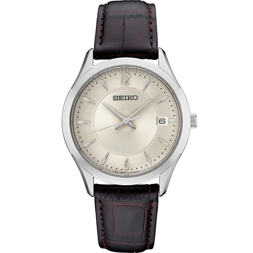 Seiko Essentials Collection Quartz Watch with Antique Ivory Dial