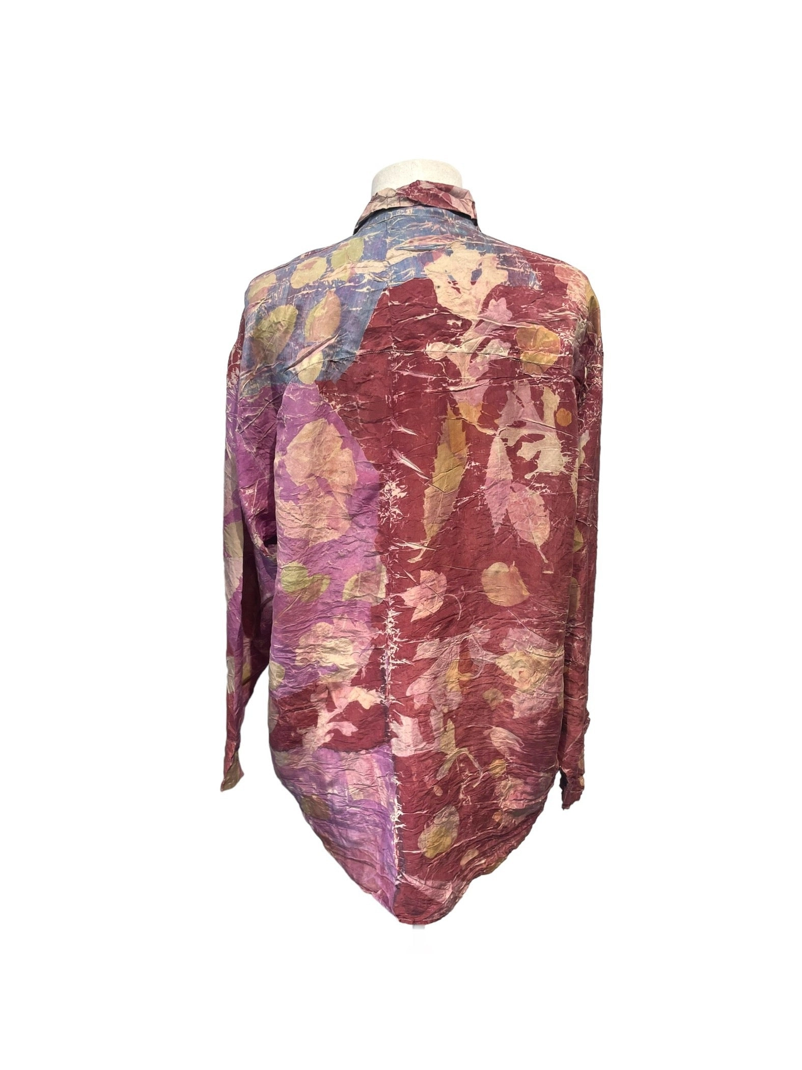 Silk eco dyed long sleeve blouse