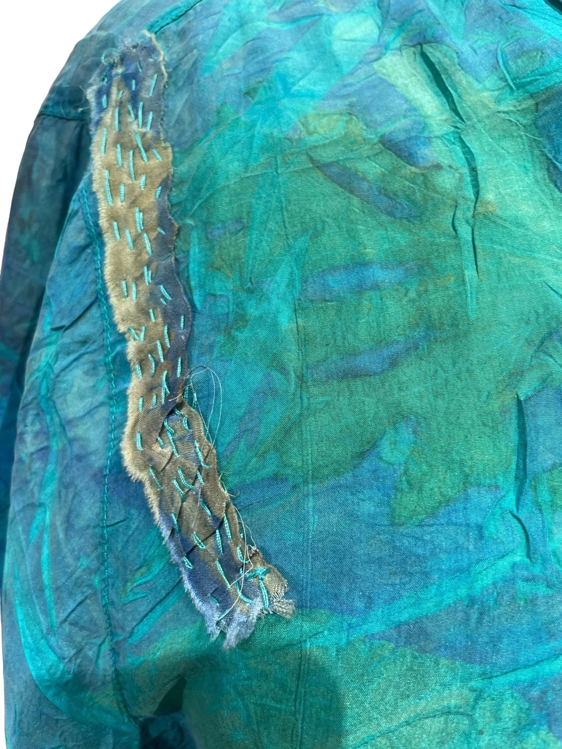 Silk eco dyed long sleeve blouse