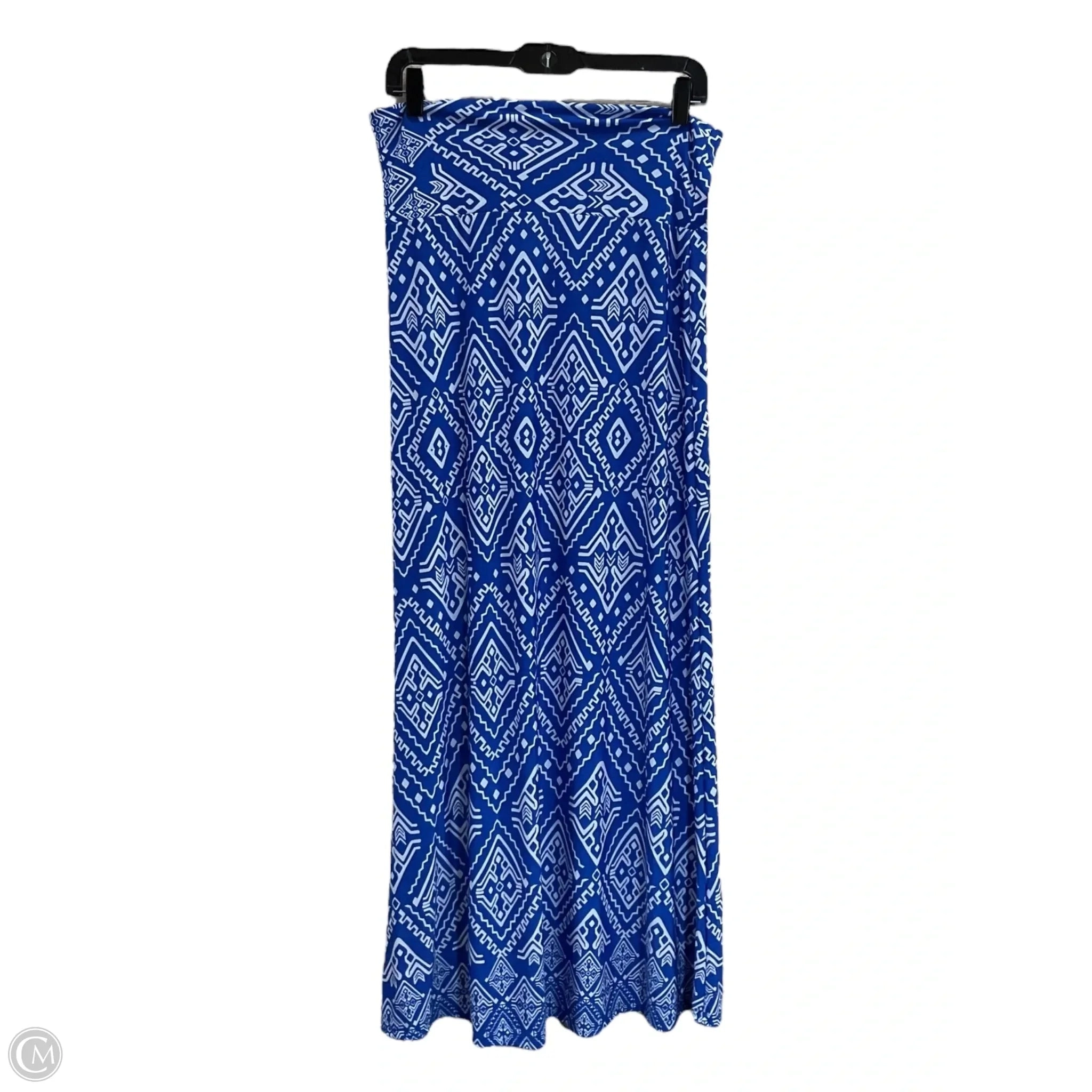 Skirt Maxi By Agnes & Dora In Blue & White, Size: S