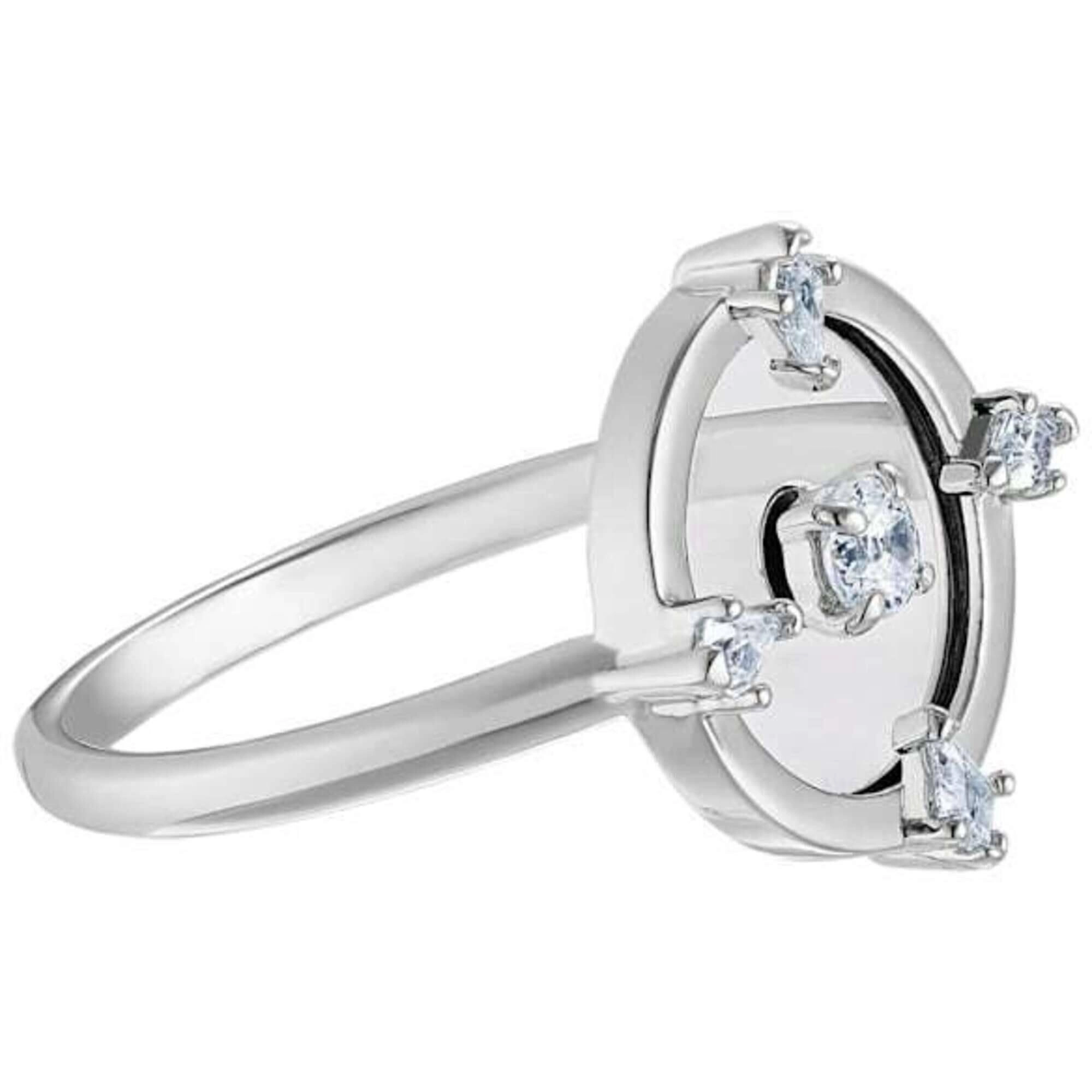 Swarovski Women's Ring - North Rhodium Plated White Crystals, Size 6.75 | 5551798