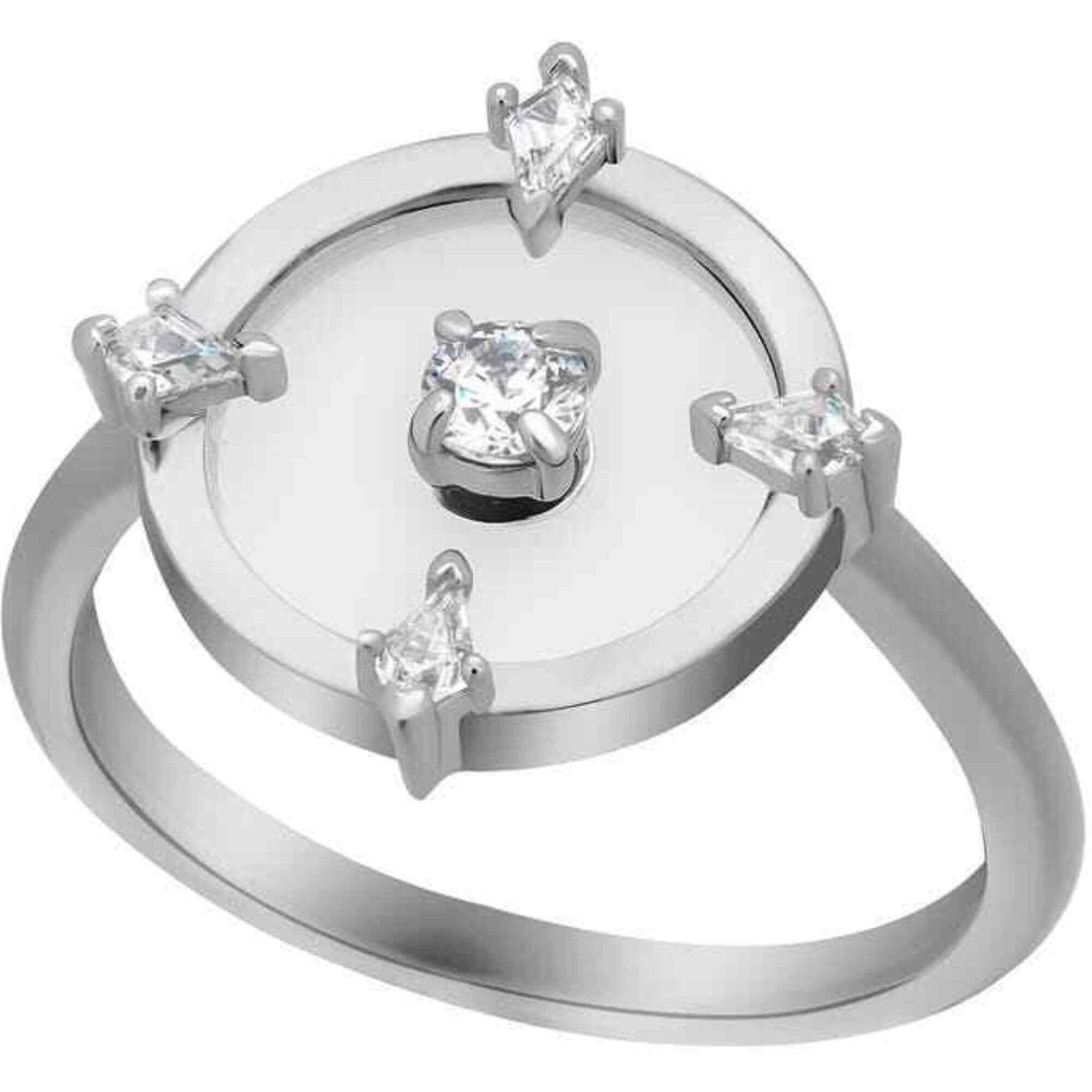 Swarovski Women's Ring - North Rhodium Plated White Crystals, Size 6.75 | 5551798