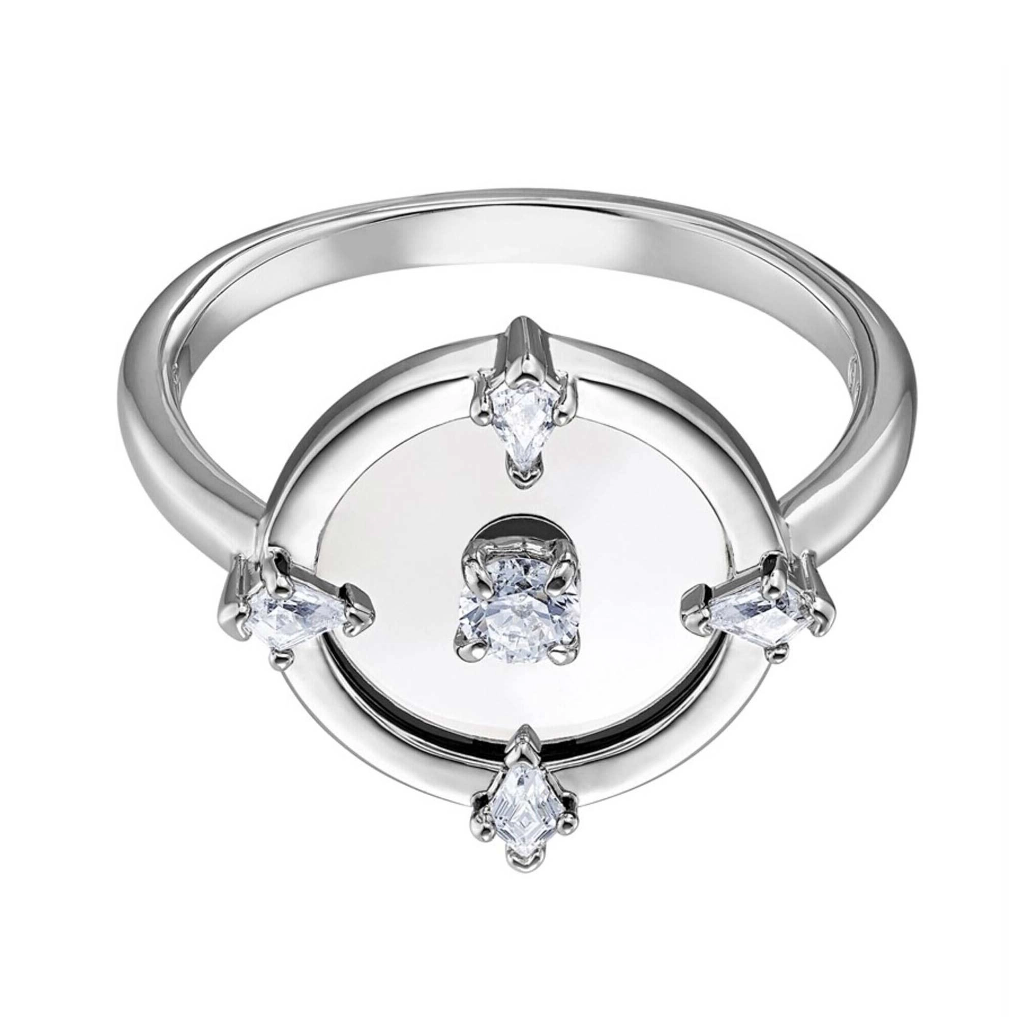 Swarovski Women's Ring - North Rhodium Plated White Crystals, Size 6.75 | 5551798