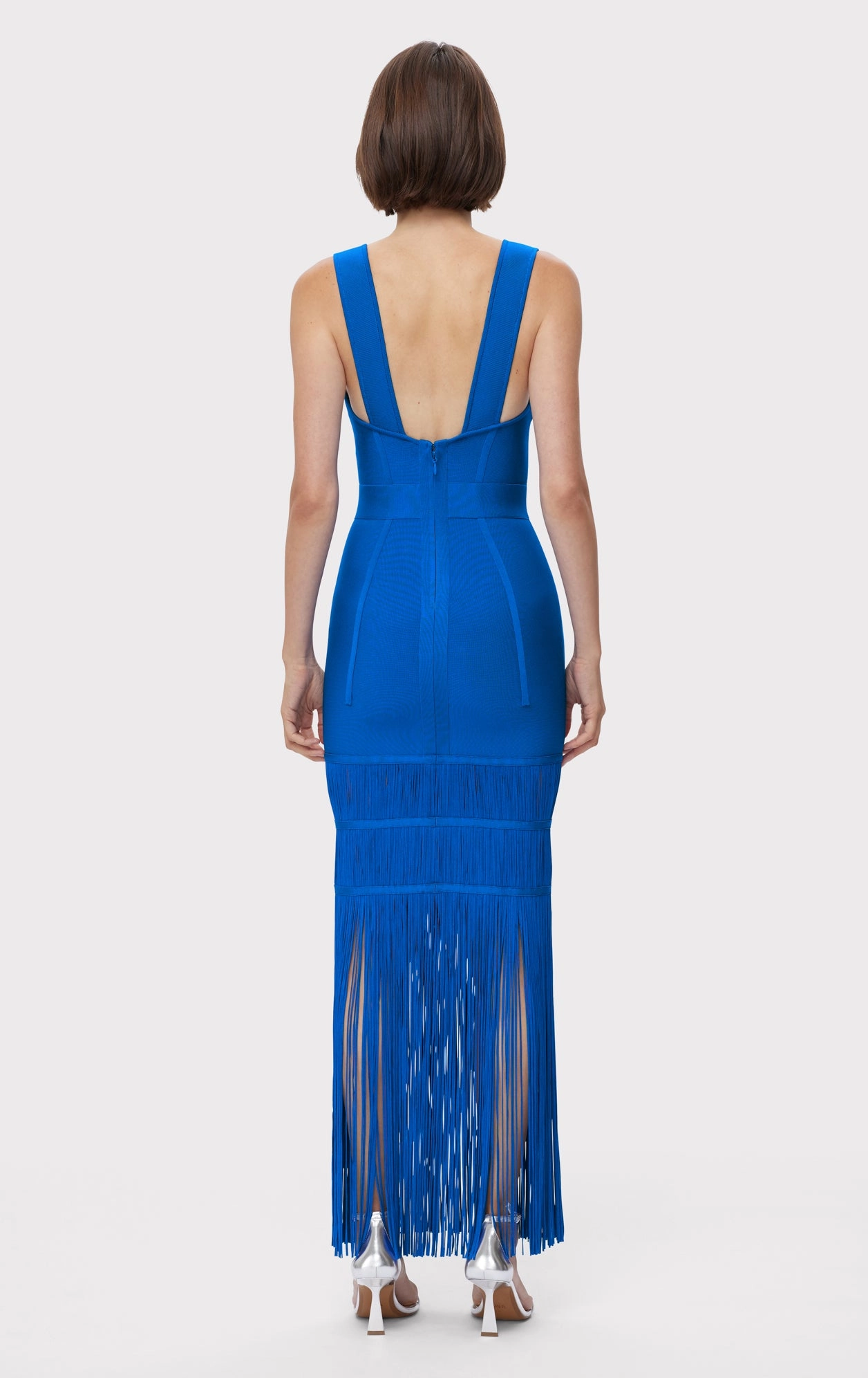 SWEETHEART FRINGE S/L GOWN