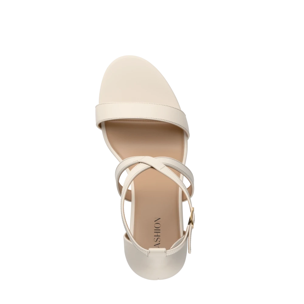 The Sandal - Ivory Leather 4 Stiletto