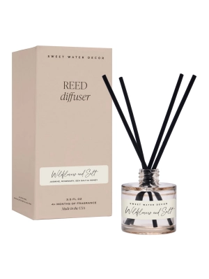 Tinted Glass Reed Diffusers - Wildflowers and Salt