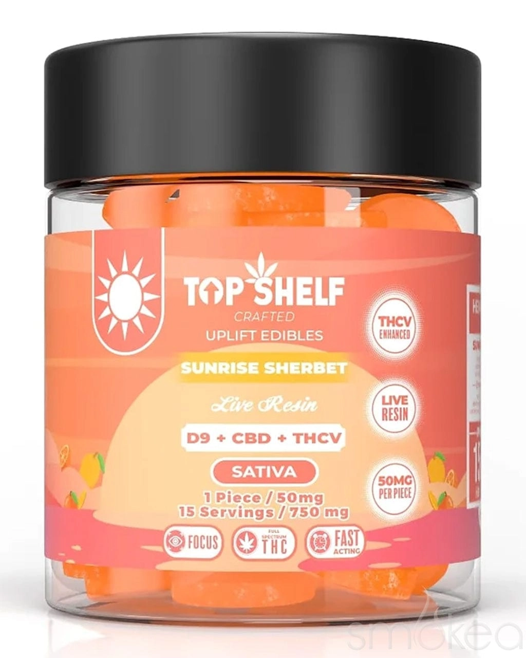 Top Shelf Hemp 750mg Delta 9 Full Spectrum Edibles - Sunrise Sherbet