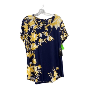 Top Ss By Jm Collections In Blue & Yellow, Size:M