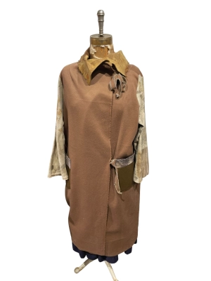 Wool Blanket Wrap Coat in camel cashmere